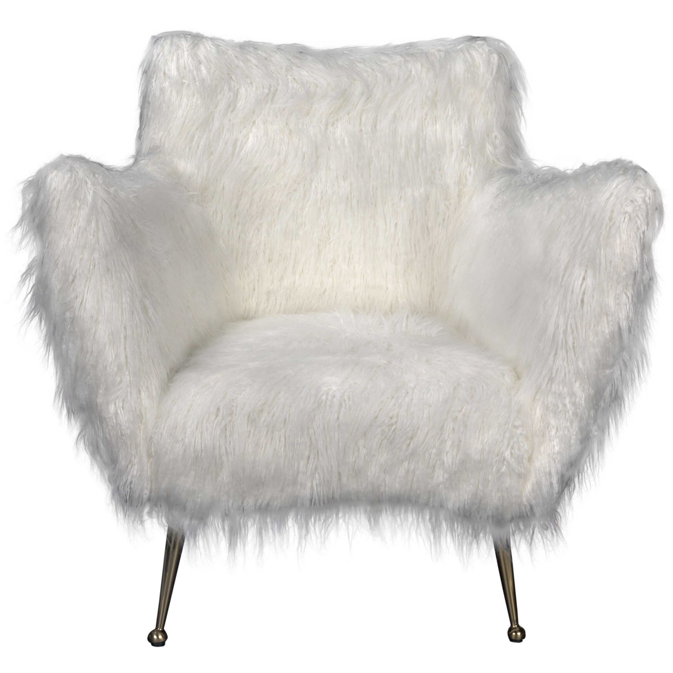 Rodney Bronze Powder Coat and White Fabric Occasional Chair